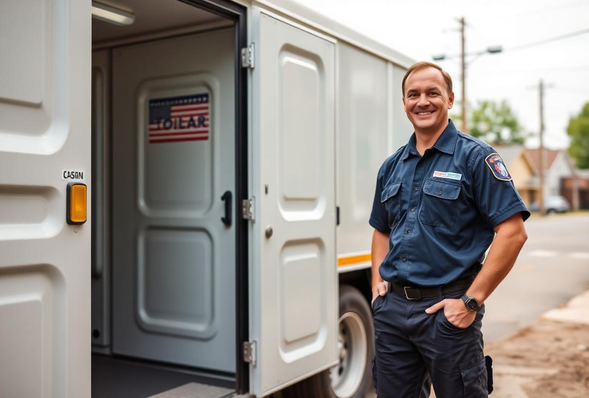 Cerise Portable Toilets technician